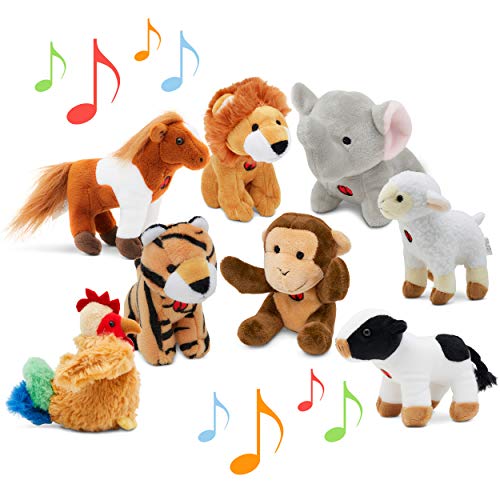Talking Plush Animal Toys Set with Sound (Set of 8)