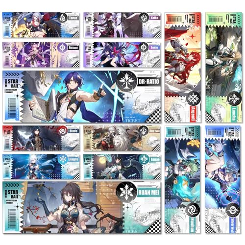 Honkai: Star Rail Tickets Bookmarks - Set of 14 Double-Sided