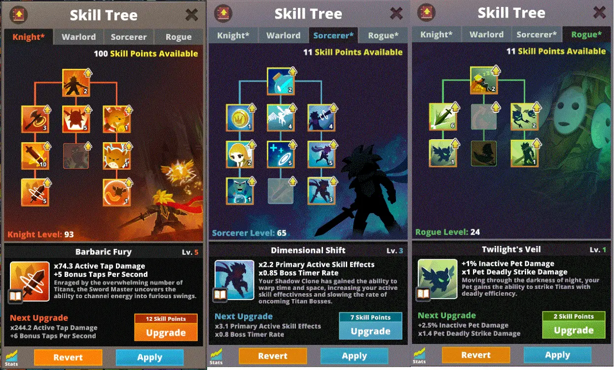 best tap titans 2 skill tree for leveling