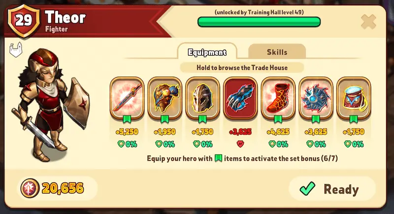 shop heroes guide favorite equipment