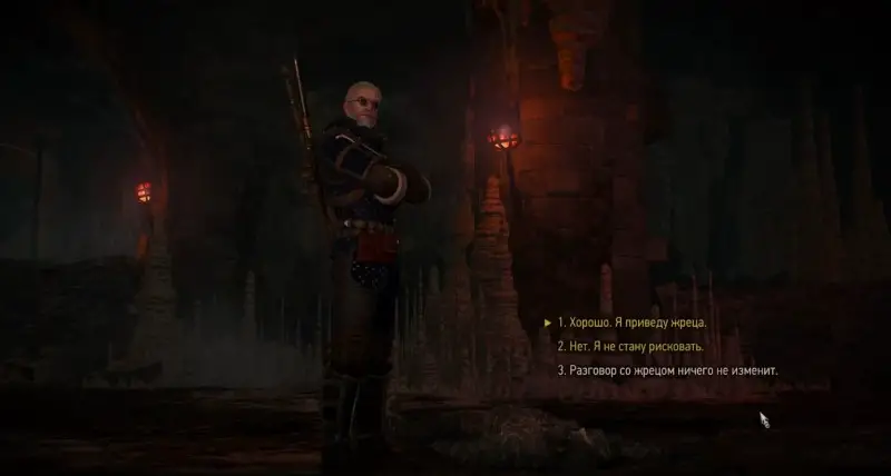 In the shadow of eternal fire in The Witcher 3: how to start and save the priest
