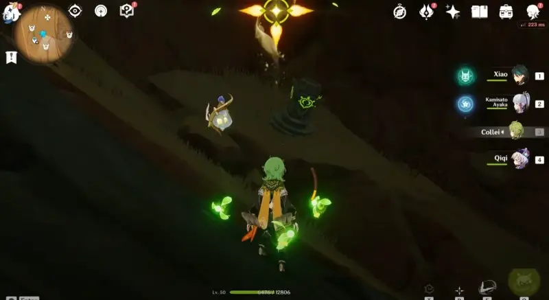 Dendro puzzle totems in the Break-legs valley cave in Genshin Impact