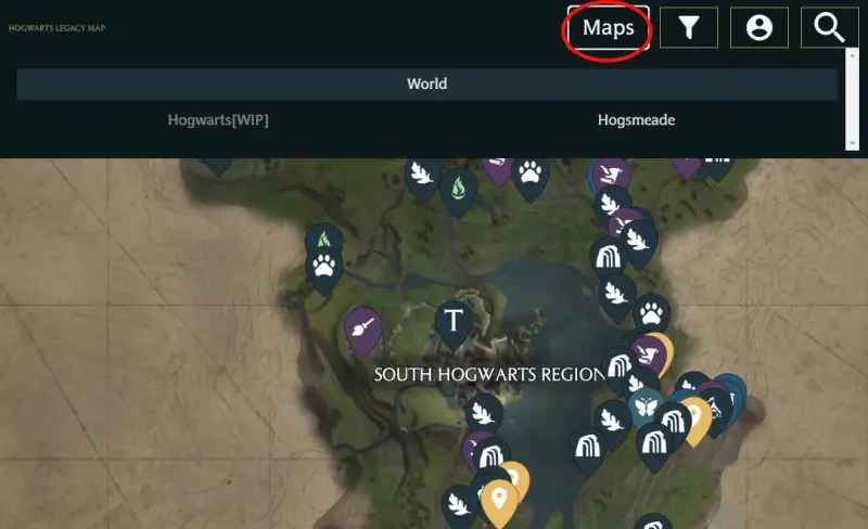 Interactive Hogwarts Legacy Map