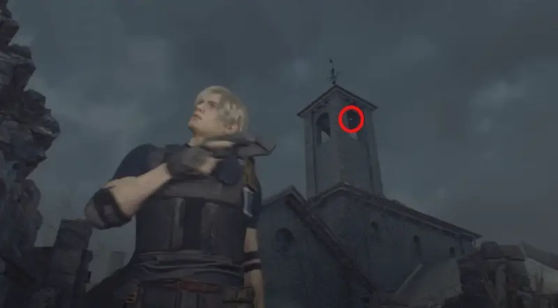 Destroy blue medallions 6 in Resident Evil 4: where to find in Ruins near the cliff