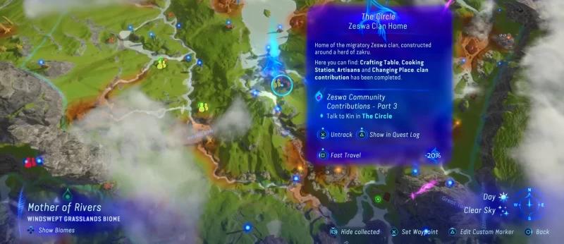 Gifts for the Zesva clan in Avatar Frontiers of Pandora: where to find baskets and materials