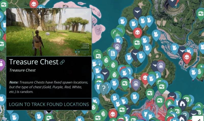 Palworld interactive map: chests, pals and traders