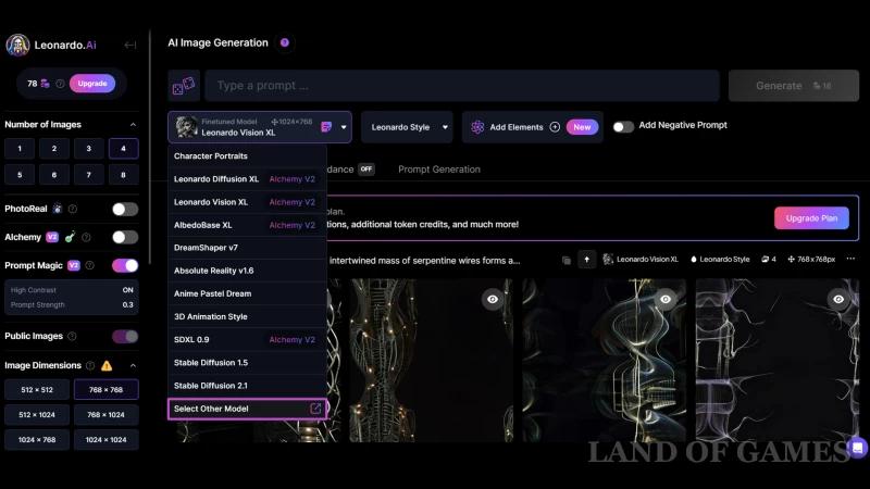 Leonardo AI neural network: how to use the editor and select models