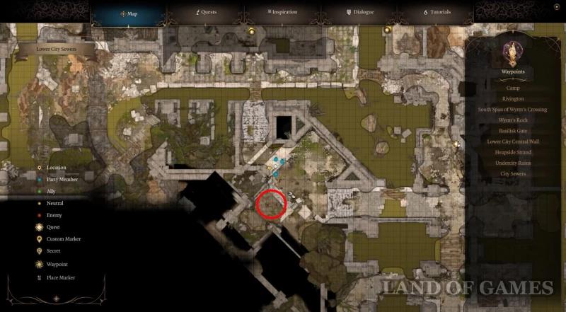  Saryn's skeleton in Baldur's Gate 3: where to find the skull in the sewer