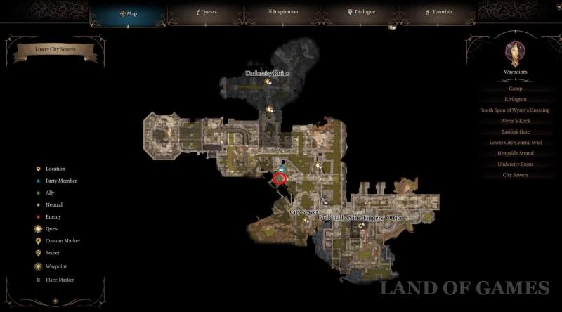 Skeletal Sarin in Baldur's Gate 3: where to find the skull in the sewer