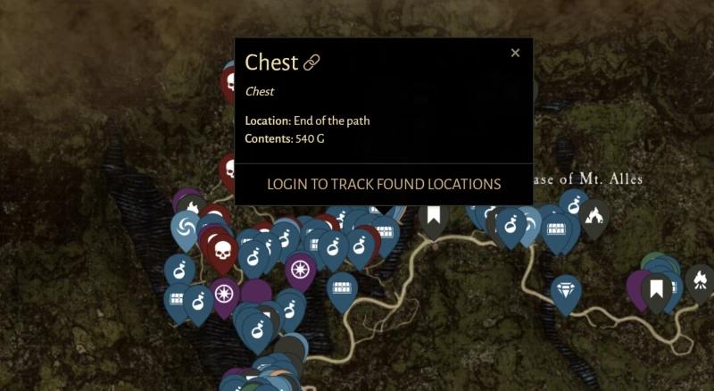 Interactive map Dragon’ s Dogma 2: chests, materials and equipment