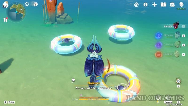 Rings are traps in Genshin Impact 5.2: how to help Jonvel catch current birds in swimming rings