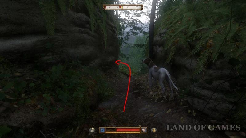  A map in the tunnel in the rocks in Kingdom Come Deliverance 2: where to find the treasure 