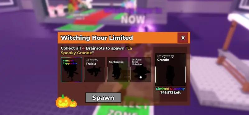What kind of brainrots can you get on Halloween from Witch Fuse in Steal Brainrot