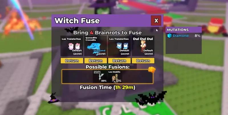 What kind of brainrots can you get it for Halloween at Witch Fuse in Steal Brainrot