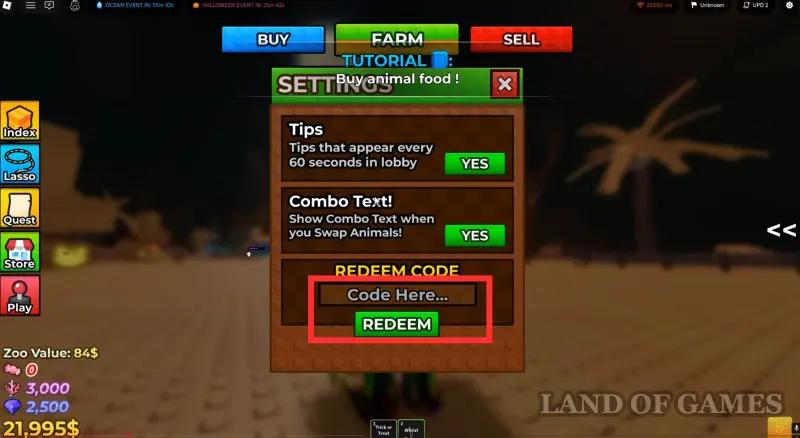 Raise Animals codes for November 2025