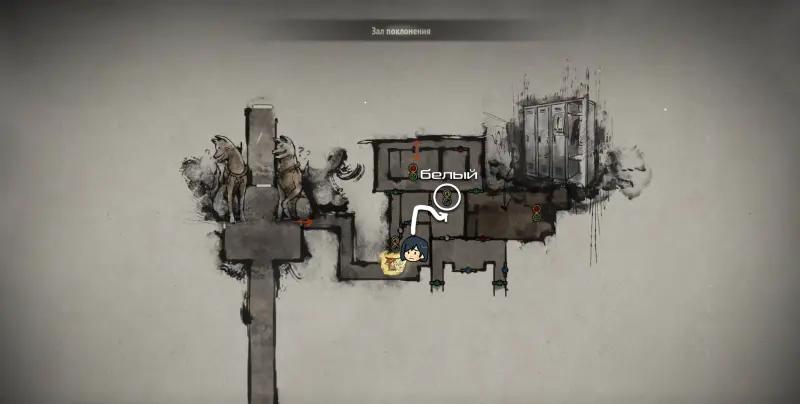 Riddles in the Hall of Worship Silent Hill f: maze and puzzle with cells