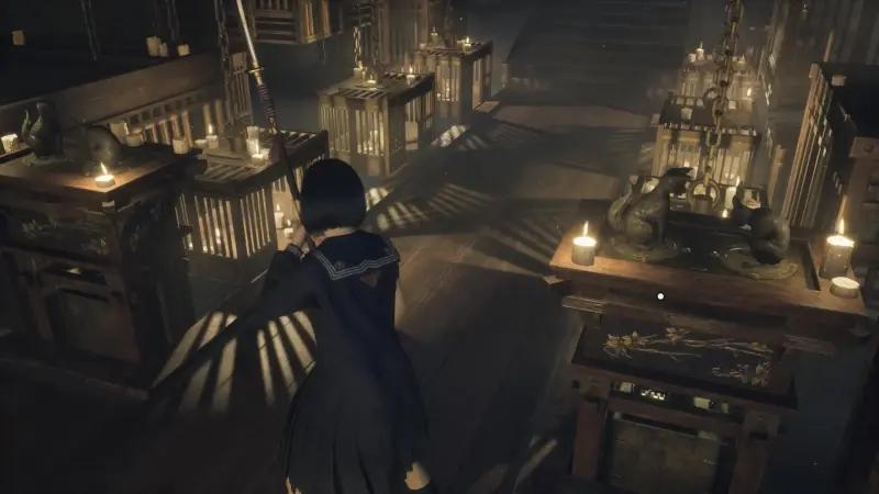 Riddles in the Hall of Worship Silent Hill f: maze and cage puzzle