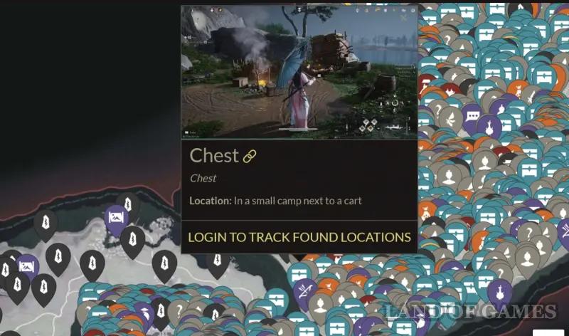 Interactive map Where Winds Meet: chests and treasures