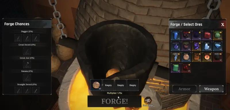 How to forge in The Forge (Forging): crafting tips
